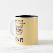 Grappig Kattengezicht  Tweekleurige Koffiemok (Voorkant links)