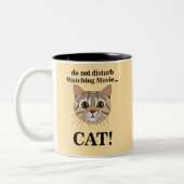 Grappig Kattengezicht  Tweekleurige Koffiemok (Links)