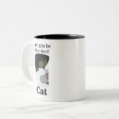 Grappig Kattengezicht Tweekleurige Koffiemok (Voorkant links)