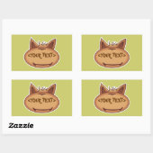 Grappig kattengezicht, <YOUR TEXT> Rechthoekige Sticker (Vel)