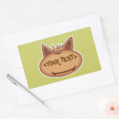 Grappig kattengezicht, <YOUR TEXT> Rechthoekige Sticker (Envelop)
