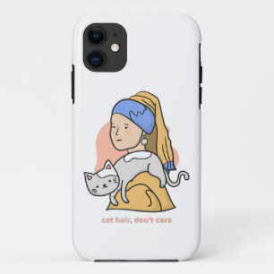 Grappig kattenhaar geeft geen meisje met pareloort Case-Mate iPhone case