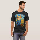 Grappig kattenkunstschilderij Kat Liefhebber Sterr T-shirt (Voorkant volledig)