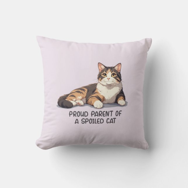 Grappig kattenkussen - Trotse ouder van een verwen Kussen (Voorkant)
