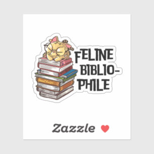 Grappig kattenliefhebber boek citaat fellien bibli sticker