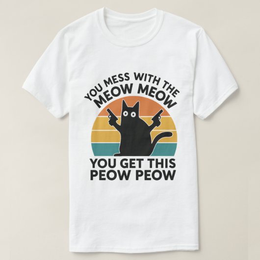 Grappig Kattenliefhebber Gift – Meow Meow Peow Peo T-shirt (Design voorkant)