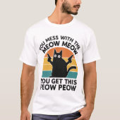 Grappig Kattenliefhebber Gift – Meow Meow Peow Peo T-shirt (Voorkant)