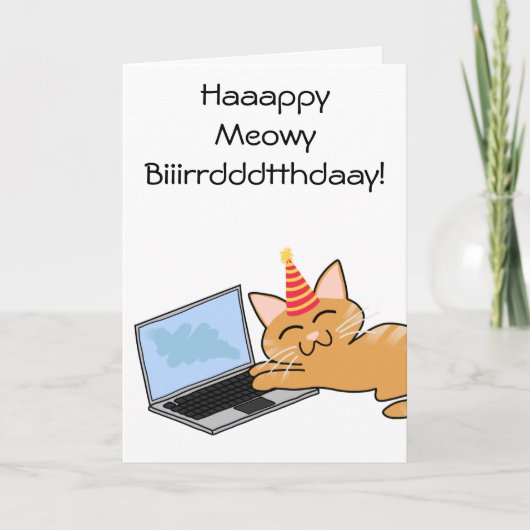 Grappig kattenliefhebber Happy Birthday Kaart (Voorkant)