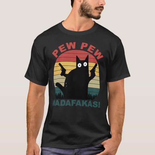 Grappig kattenliefhebbers, pew madafakas cat Essen T-shirt (Voorkant)