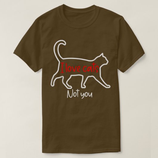 Grappig kattenliefhebbers shirt ik hou van katten (Design voorkant)