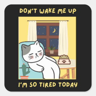 Grappig kattenontwerp voor kinderen- Trendy design Vierkante Sticker