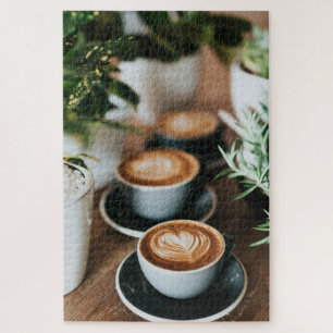 Grappig Kattenontwerp voor koffieliefhebber en pro Legpuzzel
