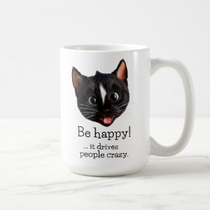 Grappig kattenontwerp - wees blij dat het mensen g koffiemok