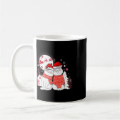 Grappig Kattenpaar Kerstman Hoed Kerst Sleigh Pet  Koffiemok (Links)