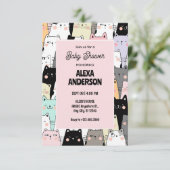Grappig kattenpatroon baby shower kaart (Staand voorkant)