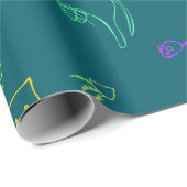 Grappig kattenpatroon cadeauverpakkings papier (Rol Hoek)