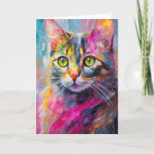 Grappig kattenportret Abstracte moderne kunst Kaart (Voorkant)