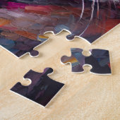 Grappig kattenportret Abstracte moderne kunst Legpuzzel (Zijkant)