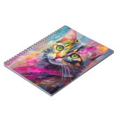 Grappig kattenportret Abstracte moderne kunst Notitieboek (Linkerzijde)