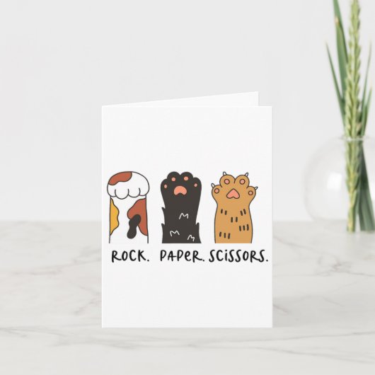 Grappig kattenrots papier schaar Schattige kattenp Kaart (Voorkant)
