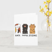 Grappig kattenrots papier schaar Schattige kattenp Kaart (Gele Bloem)