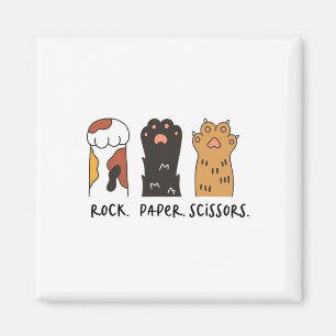 Grappig kattenrots papier schaar Schattige kattenp Magneet