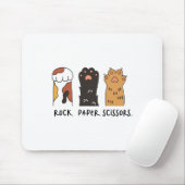 Grappig kattenrots papier schaar Schattige kattenp Muismat (Met muis)