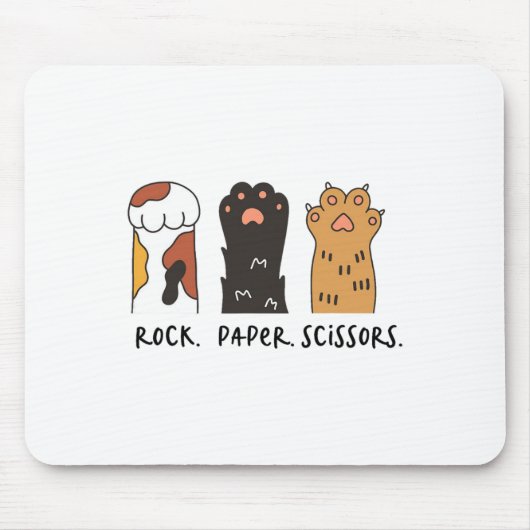 Grappig kattenrots papier schaar Schattige kattenp Muismat (Voorkant)