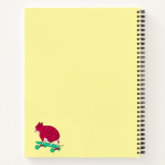 Grappig kattenschaatsen met roze tekst notitieboek (Achterkant)