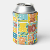 Grappig kattenstof patchwork behang blikjeskoeler (Blikje Achterkant)