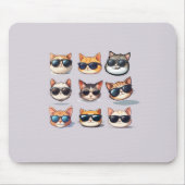 Grappig kattenthema in licht Paarse muismat (Voorkant)