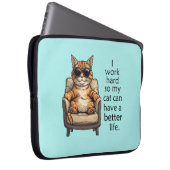 Grappig kattenthema, Schattige laptopelektronica t Laptop Sleeve (Voorkant Rechts)