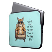 Grappig kattenthema, Schattige laptopelektronica t Laptop Sleeve (Voorkant Links)