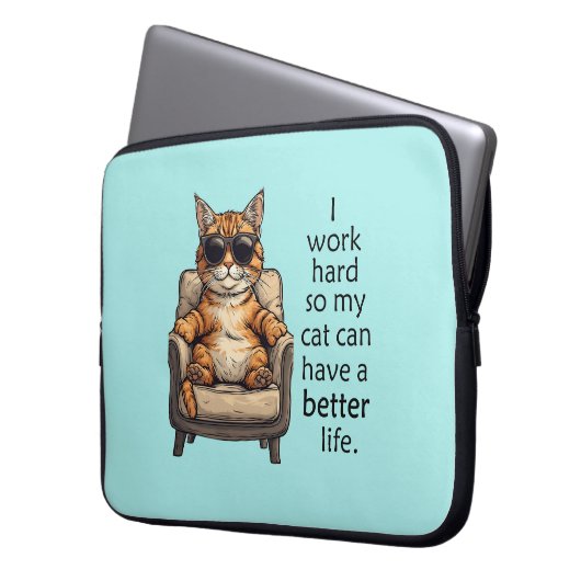 Grappig kattenthema, Schattige laptopelektronica t Laptop Sleeve (Voorkant Links)
