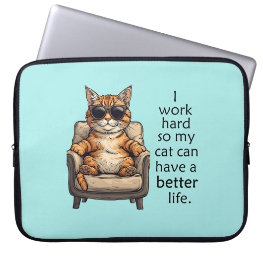 Grappig kattenthema, Schattige laptopelektronica t Laptop Sleeve (Voorkant)