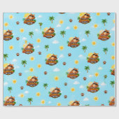 Grappig kattenzomer cadeauverpakkings papier (Vlak)