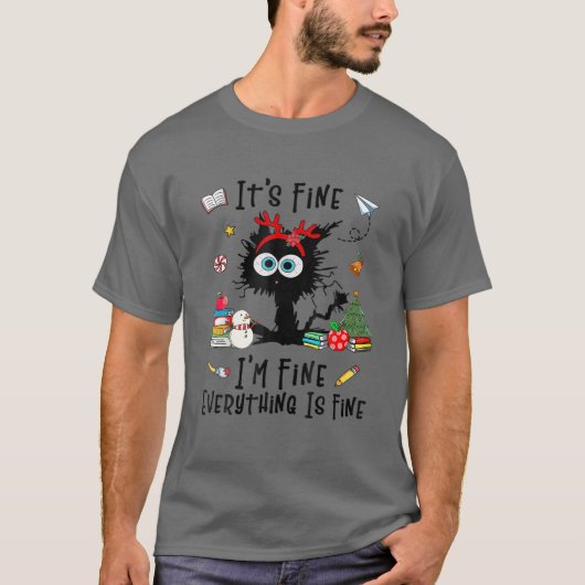 Grappig kattenzwart, het is fijn dat ik het prima  t-shirt (Voorkant)