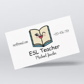 Grappig Kawaii Boek ESL Docent Engels Docent Schat Visitekaartje