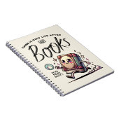 Grappig Kawaii Boek met quote Lees meer boeken Notitieboek (Rechterzijde)