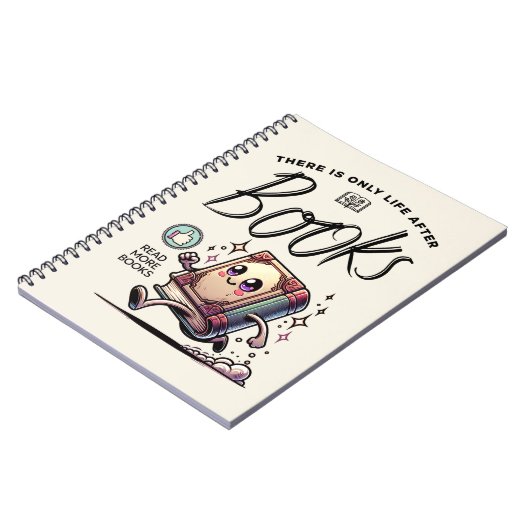 Grappig Kawaii Boek met quote Lees meer boeken Notitieboek (Linkerzijde)