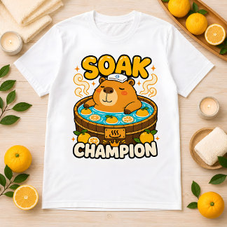 Grappig Kawaii Capybara Sauna Kampioen Onsen T-shi T-shirt