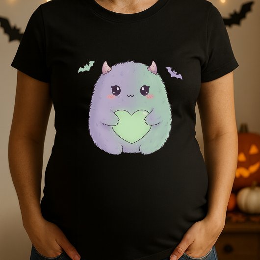 Grappig Kawaii Monster Zwangerschap Schattige Hall T-shirt