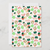 Grappig Kawaii Sushi Rolls verjaardagsfeestje Kaart (Achterkant)