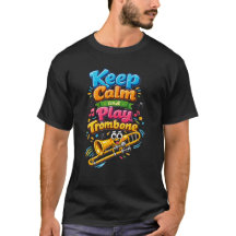 Grappig Keep Calm en Speel Trombone Muziekinspirat