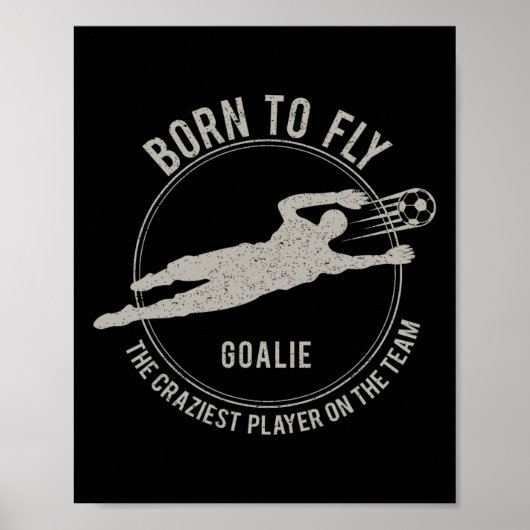 Grappig Keeper Cadeau Voetbal Keeper Geboren Om Te Poster (Voorkant)
