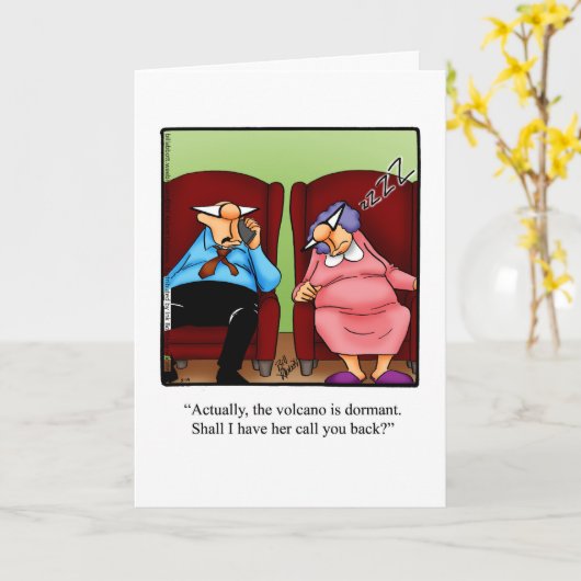 Grappig "Keeping In Touch" Humor Blank Wenskaart Kaart (Gele Bloem)