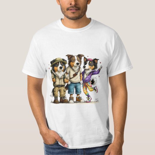 Grappig Kelpie-hondsshirt Cute Trio T-shirt (Voorkant)