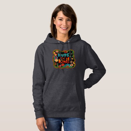 Grappig kerel ben vriendelijk kleurrijke inspirati hoodie (Voorkant volledig)