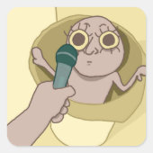 Grappig kerel in prullenbak Sticker (Voorkant)