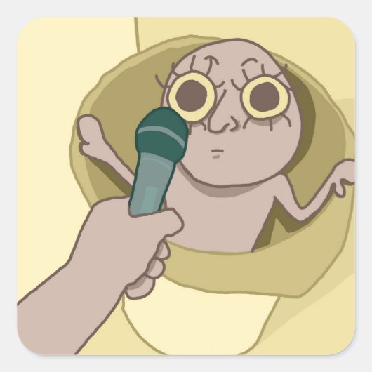 Grappig kerel in prullenbak Sticker (Voorkant)